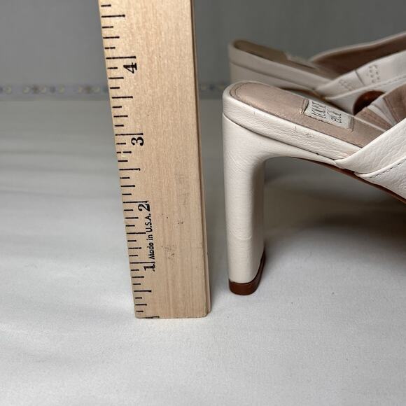 Louise et Cie Lalita Heels Size 7M White Leather Slide Sandals Embellished Boho - Picture 5 of 11